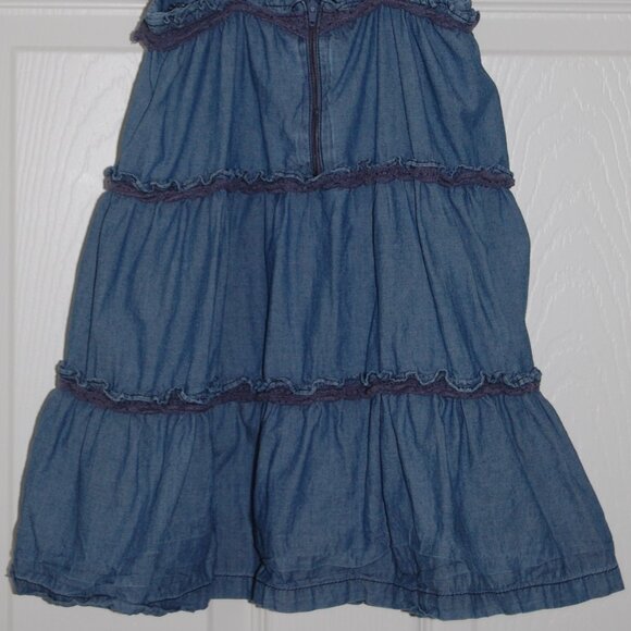 H&M Girls 4-5Y Denim Tiered Sun Dress, 100% Cotton - Picture 4 of 7